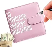 Savings Challenge for Cashier Envelope - Folder Reusable Envelopes | PU Leather Silver Organiser, Monthly Budget, Cost Monitoring, Perfect for Management