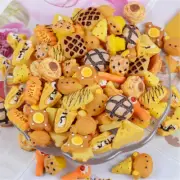 Lot of (x20) Resin Bread Cabochons Mixed Kinds Flatbacks DIY Decorations 2-3cm