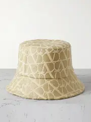[Valentino Garavani] Valentino Garavani - Jacquard-woven Raffia Bucket Hat - Beige - 58 58 Neutrals