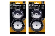 4pcs Bath & Sink Plugs 40mm & 50mm Handy Hardware Universal Bathtub Multi Fit