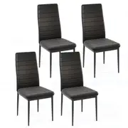 Costway Upholstered Dining Chair Set of 4 w/Padded Backrest Kitchen Armless Chairs Modern Chairs