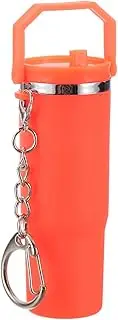 [uxcell] Mini Cup Keychain, Lip Balm Holder Small Cup Mini Tumbler Key Chain Cute Decor Keychain Charm for Backpack Handbag Purse, Orange