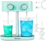 Resiners Dual-Head Resin Mixer with Spiral Silicone Paddles, Rechargeable Epoxy Mixer, Stepless Speed & Minimum Bubbles, Electric Stirrer for Resin,Silicone,Paint Mixing,Resin Tools,DIY Crafts