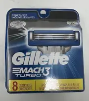 24 Gillette Mach3 Turbo (3 Package of 8 Razor) Blades Refills Shaver Cartridges