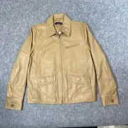 Lauren Ralph Lauren Leather Jacket Women's 10 Buff Brown Light Academia $595