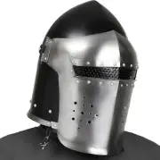 Standard Medieval Helmet, Large Size,Viking Visored Barbuta Battle Knight Helmet