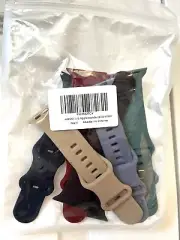 NEW SET OF 6 REPLACEMENT APPLE WATCH BAND STRAP BLACK BLUE GRAY TAN GREEN RED