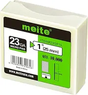 Meite 23 Gauge Pin Nails, 25 mm Micro Headless Brad for Pin Nailer - Copper Plated Pins, Ideal for Fine Woodworking and Trim Work (10,000 Counts)