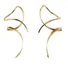Earrings for Women Spiral threader earrings 14K gold earrings hand bent dangl...