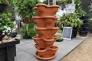 Extra Large 5 Tier Plant Stand Terracotta Stackable Vertical Garden Planters – Outdoor Planter Box, Plant Pot - Verti Gro Australia