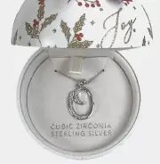 Letter Initial O Christmas Ornament Box Sterling Silver Pendant Necklace 18-inch
