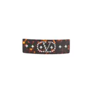 [Valentino Garavani] Valentino Garavani-Turtle Brown Plastic Big Hair Clip-Donna OS OS