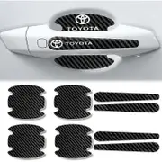 Pack of 8 Carbon Fiber Door Handle Stickers Anti-Scratch Protection Handle Cup Protector for Toyota-