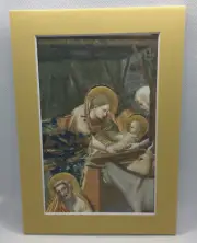 New Handmade 5x7 (Matted ) Blessed Mary & Jesus Manger Free Ship 117