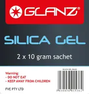 Glanz Silica Gel Bags (2 Pack) Each sachet is 10 grams