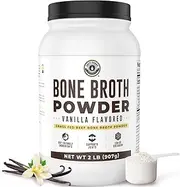 Bone Broth Protein Powder, Vanilla, Grass Fed, 2 lbs / 42 Servings (Large 32 oz Size) New Improved Formula. Low Carb, Keto Friendly, Rich in Collagen, Non-GMO, Hormone Free by Left Coast Performance
