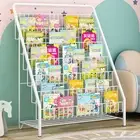 Kid Metal Book Display Stand Book Storage Rack Organiser Bookshelf 6-Tier