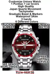 Customize Watch, Pontiac car lovers, High Quality, Japan Quartz Movement