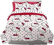 Franco Sanrio Hello Kitty Polka Dot Bedding 7 Piece Super Soft Comforter and Sheet Set with Sham, Queen, (100% Official Licensed Product) Collectibles