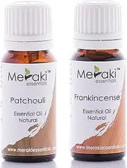 Meraki Essentials Sacral Chakra (Svadhishthana Chakra|Second Chakra) 100% Pure|Natural|Essential Oil Set - (Patchouli|Frankincense)10 ML Each|Boosts Creativity|