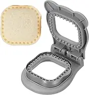 uxcell Crustless Sandwich Cutter, Square Shape Uncrustable Sandwich Maker Sealer Press Bread Cookie Cutter and Sealer for DIY Breakfast Lunch Afternoon Tea (Gray)