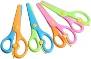 Preschool Training Scissors, Children Safety Pre-School Safety Scissors Art Craft Scissors 4Pcs 【Blue,orange,pink,green】