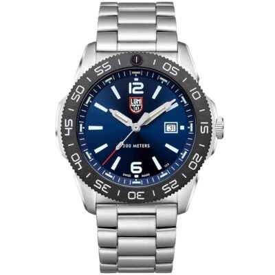 Luminox Men's Watch Pacific Diver Swiss Quartz Blue Dial Silver Bracelet XS.3123