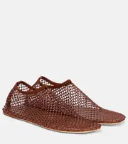 [Christopher Esber] Christopher Esber Minette crystal-embellished mesh flats UK 6 brown
