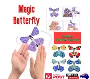 Magic Flying Butterfly Wind Up Toy Greeting Card Valentine day Surprise 2/50 Pc