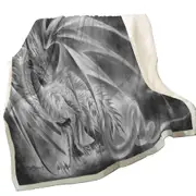 Coldfire Dragon Drawing Cool Fantasy Art Throw Blanket