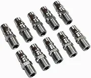 10 x Air Hose Fittings Nitto Type Male Coupler Compressor Couplings Air Tools 1/4-Inch PT Air Hose Quick Connect Adapter