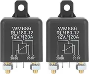 Binxind 2X DC 12V Relay Battery Isolating Relay 12V / 120A Load for Car Trucks Car (12V / 120A)
