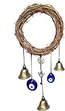 Witch Bells for Door Knob Protection,Witchy Wicca Decor Clear Negative Energies with Blue Evil Eyes for Home Garden Courtyard Decor Protection