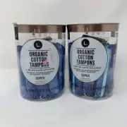 2X L Organic Cotton Tampons with BPA-Free Applicators Super Absorbency 15 Ct. Ea