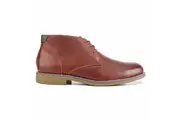 Mens Hush Puppies Terminal Wide Dark Brown Tumbled Leather Work Lace Up Boots