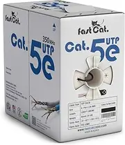 fast Cat. Cat5e Ethernet Cable 1000ft - 24 AWG, CMR, Insulated Bare Copper Wire Cat 5 ethernet Cable with FastReel - 350MHZ / Gigabit Speed UTP Cable Cat5e - CMR (Black)