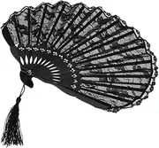 [RYEPOLNIX] Silk Fan with Tassel Hand Fans for Women Shell Shape Fan Holding Character Fans Bride Round Fan Ancient Hand Fan Foldable Fan Handheld Chinese Wedding Fan Miss Bamboo Grip Sector/162/181