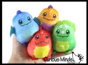 Set of ALL 4 Plush Dinosaur Animal Sugar Ball - Thick Glue/Gel Stretch Ball - Mo