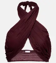 [Jade Swim] Jade Swim Aylin halterneck wrap top One Size burgundy
