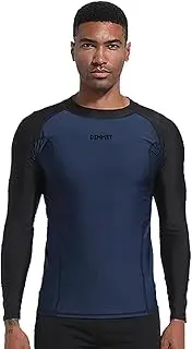 Men's Swim Shirts UPF 50+ Rash Guard Long Sleeve Diving Top Quick Dry Swimsuit Outdoor T-Shirt Swimming Surf Swimwear Fishing Shirts Sun Protective