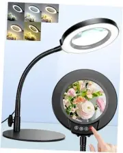 Magnifying Glass with Light and Stand, Hands Free Magnifying Lamp, 5 Color