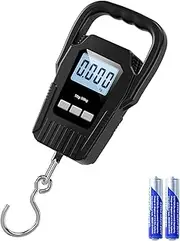 DIUDIU CAT Fish Scale110lb/50kg Luggage Scale,Upgrade Large Handle & Backlit LCD Display, Suitcase Scale with Comfortable Handle & Large Hook & 2 AAA Batteries