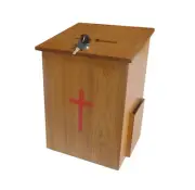 Comment Collection Box Suggestion Fund-raising Donation Prayer Box w/ Red Cross