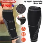 Calf Leg Running Sport Compression Sleeve Socks Shin Splint Support Brace Guard