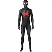 Kids Aldult Spider Man Miles Morales Cosplay Costume Party Jumpsuit Spider-Man: Across The Spider-Verse Fancy Dress Full set (including mask) XS