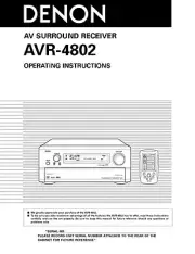 Denon AVR-4802 AV Receiver Owners Manual