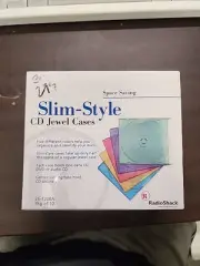 10 Pack - New Colorful Single Slim CD / DVD / VCD Radioshack Cases Storage