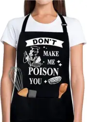 Funny Baking Aprons for Women Men Cute Bakers Apron Baking Don’t Make Me Poison