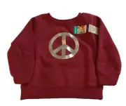 NEW SZ 12M FLEECE TOP SHINY PEACE SIGN GRAPHIC GARANIMALS COTT/POLY NWT