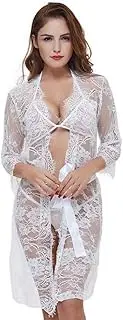 [WANFJ] Women's G-Strings Thongs & Tangas Sexy Lace Transparent Sleepwear See Through Babydoll Slim Nightgowns